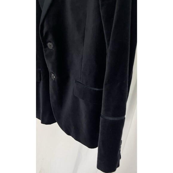 HE Homini Emerito by Mango Dark Blue Velvet Blazer 100% Cotton US/ XS - Picture 11 of 14